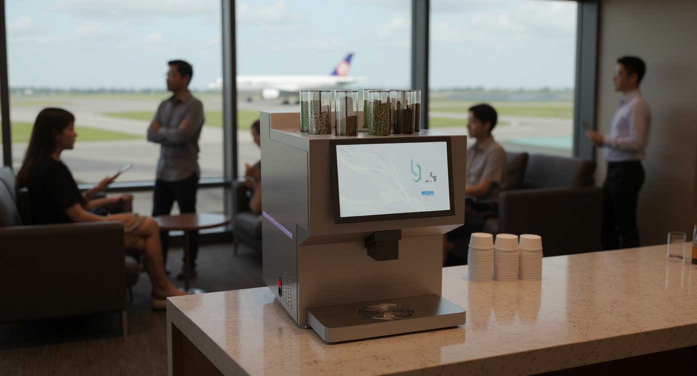 机场中的灵霁饮品机